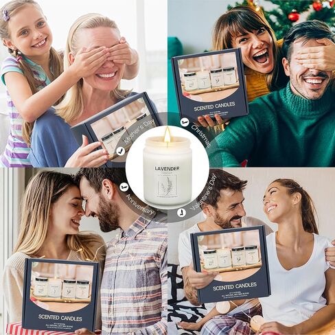4 Pack Candles for Home Scented, Lavender Candles Set, Aromatherapy Jar Candles for Home, 28 oz 200 Hour Long Lasting Candles, Scented Candles Gifts Set for Women, Birthday, Valentine, Anniversary in Saudi Arabia