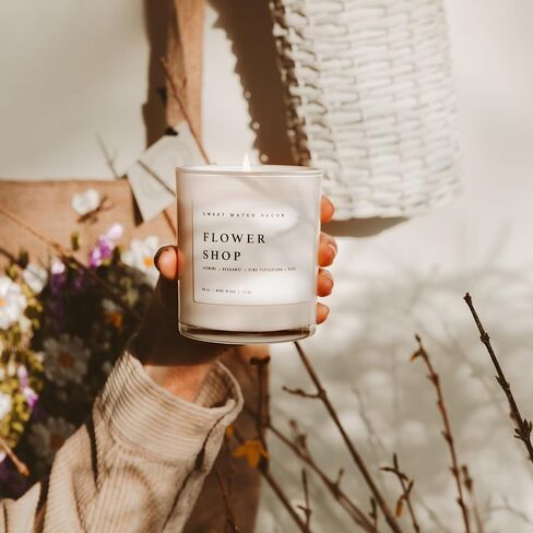 Sweet Water Decor Let it Snow Christmas Scented Candles - Christmas Stocking Stuffers Soy Candles with Cypress Scent - Christmas Candles with 50 Hours Burn Time - 11Oz Wood Lid White Jar Wax Candles in Kuwait