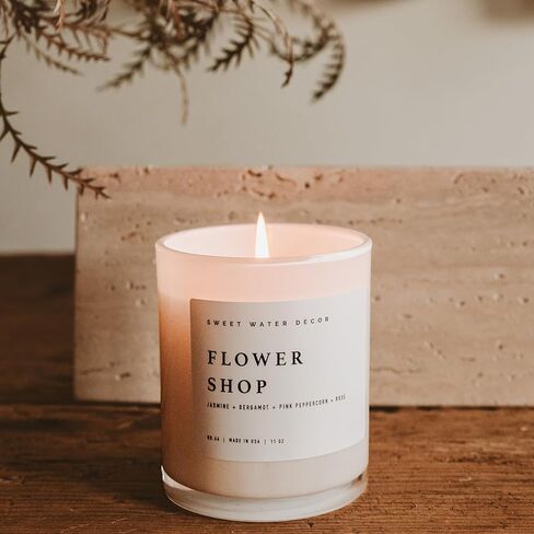 Sweet Water Decor Let it Snow Christmas Scented Candles - Christmas Stocking Stuffers Soy Candles with Cypress Scent - Christmas Candles with 50 Hours Burn Time - 11Oz Wood Lid White Jar Wax Candles in Kuwait
