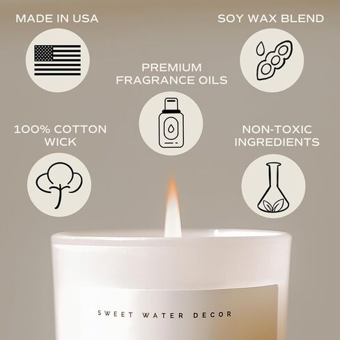 Sweet Water Decor Let it Snow Christmas Scented Candles - Christmas Stocking Stuffers Soy Candles with Cypress Scent - Christmas Candles with 50 Hours Burn Time - 11Oz Wood Lid White Jar Wax Candles in Kuwait