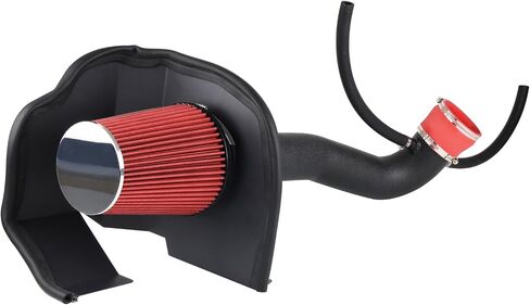 3.5 Inch Cold Air Intake Filter Kit & Heat Shield for Silverado 1500 2014-2018; Sierra 1500 14-18; for Cadillac Escalade Suburban Yukon Tahoe 15-20 5.3L 6.2L V8 (Black Tube & Red Filter) in Saudi Arabia
