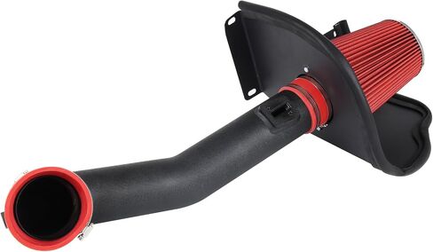 3.5 Inch Cold Air Intake Filter Kit & Heat Shield for Silverado 1500 2014-2018; Sierra 1500 14-18; for Cadillac Escalade Suburban Yukon Tahoe 15-20 5.3L 6.2L V8 (Black Tube & Red Filter) in Saudi Arabia
