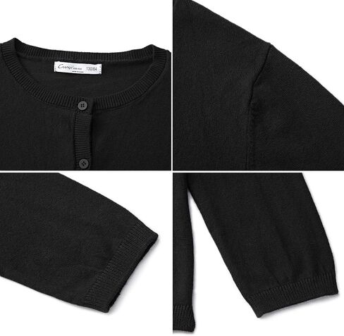 CUNYI Girl's Crewneck Lightweight Button-up Cardigan Cotton Knit Sweater Casual Cute Outerwear in Kuwait