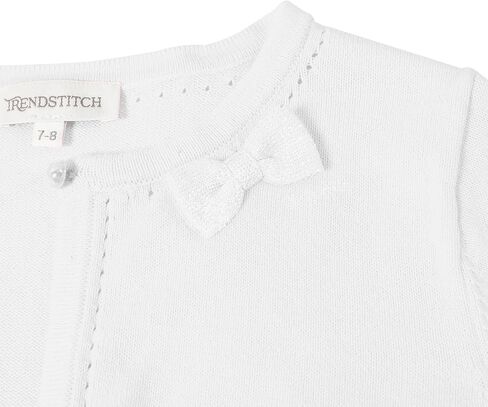 Girls' Cropped Long Sleeve Knitted Bolero Cardigan with Bowknot Button Closure - Kids' Shrug Sweater Jacket Outwear in Saudi Arabia