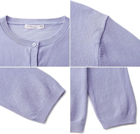 سترة CUNYI للفتيات خفيفة الوزن ذات رقبة مستديرة وأزرار علوية من القطن المحبوك سترة كاجوال لطيفة in Kuwait