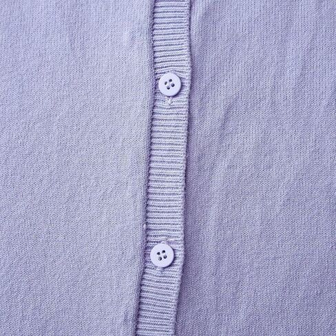 سترة CUNYI للفتيات خفيفة الوزن ذات رقبة مستديرة وأزرار علوية من القطن المحبوك سترة كاجوال لطيفة in Kuwait