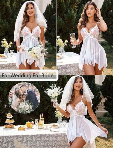 Lingerie for Women Lace Babydoll Sleepwear Boudoir Outfits Plus Size Langeray XS-5XL for Wife Girlfriend Lover in Saudi Arabia
