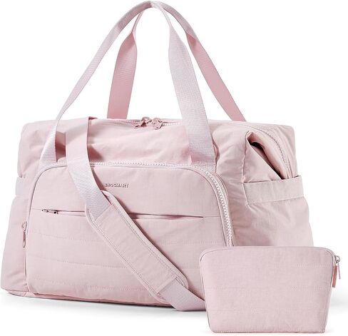 BAGSMART Travel Duffle Bag, Weekender Bags for Women Large Carry on Overnight Bag, Gym Bag with Trolley Sleeve, Personal Item Travel Bag Workout Dance Bag, Pink in Saudi Arabia