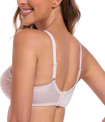 Lemorosy Women's Plus Size Full Coverage Non-Padded Underwire Lace Unlined Minimizer Bra in Kuwait