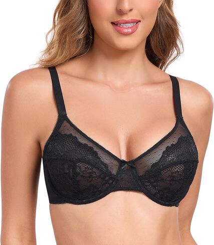 حمالة صدر نسائية من Lemorosy مقاس كبير بتغطية كاملة غير مبطنة من الدانتيل وغير مبطنة in Kuwait