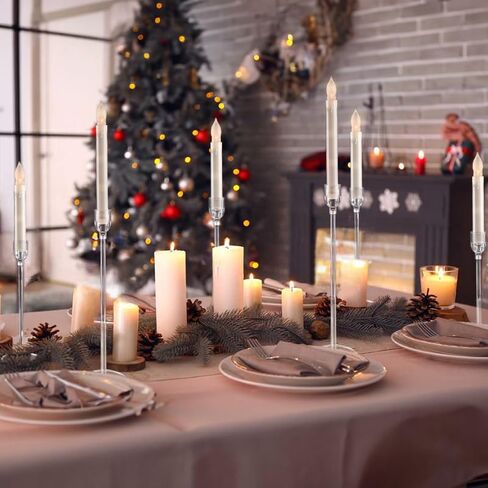 Vincidern 6PCs Acrylic Candle Holders Centerpieces for Table, Taper Candle Holder for Wedding Decor, Dining Room, Halloween, Christmas Decorative Candlestick Holder, Taper Candle Holder Set in Kuwait