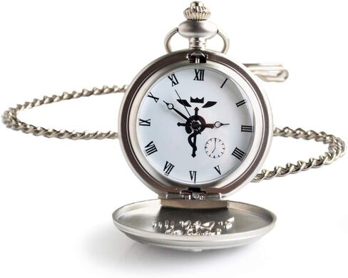 BOSHIYA Fullmetal Alchemist ساعة جيب مع سلسلة عتيقة برونزية ساعة جيب كوارتز إكسسوارات تنكرية صندوق هدايا أنيمي ميرش in Kuwait