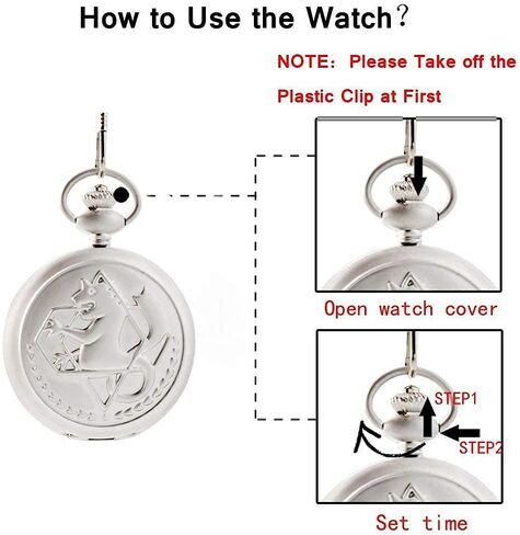 BOSHIYA Fullmetal Alchemist ساعة جيب مع سلسلة عتيقة برونزية ساعة جيب كوارتز إكسسوارات تنكرية صندوق هدايا أنيمي ميرش in Kuwait