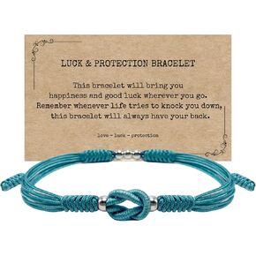 LAMIBEE Infinity Surfer Friendship Bracelet, Forever Love and Friendship with Multicolor Color, Lucky Tibetan Knot Protection String Woven in Kuwait