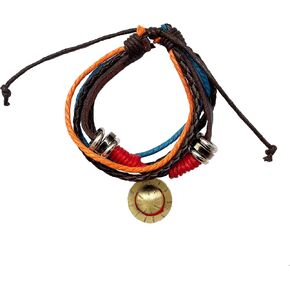 Anime Bracelet, Zinc Alloy leather-woven Bracelet for Fans Men and Women