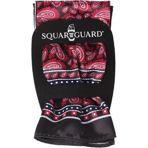 Black/Red Paisley Pocket Square & Pocket Square Holder, Large