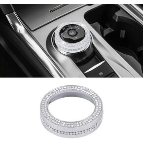 PIFOOG Bling Explorer Accessories for Ford 2023 2022 2021 2020 Gear Shift Knob Cover Decal Crystal PRND Switch Knobs Sticker Car Interior Decoration Trim Silver 1PC