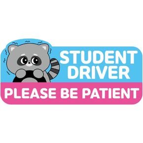 Student Driver Car Magnet Cute Cat - Weather - Resistant Colorful - Rectangular Various Cute Characters/Must-Have for Student Drivers!