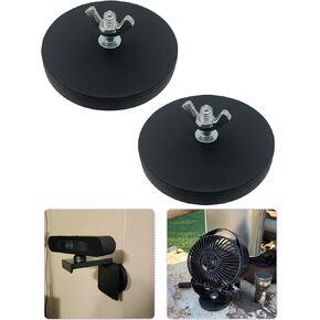 Rubber Coated Magnets - 60LBS Strong Neodymium Magnet Base Universal Magnet Base with M6 Threaded Stud for Mirror Camera, Monitor, Truck, Trailer, Van and Other Devices - 4 Set