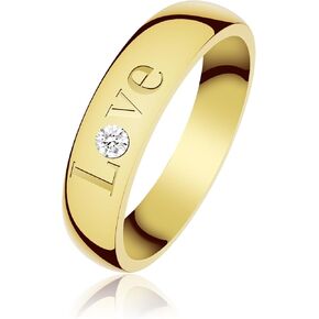 4mm love Wedding Band Ring for Men Women ,18K Gold Plated rings for women,friendship birthday gifts for women,stainless steel rings, jewelry rings,women's rings,cubic zirconia ring,Promise Ring