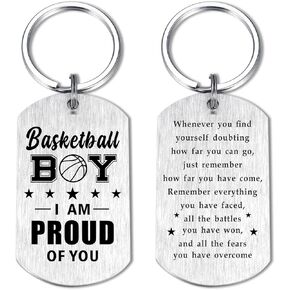 Laluminter Soccer Baseball Football Basketball Keychain for Boys Men - Christmas Gifts for Son Grandson Brother