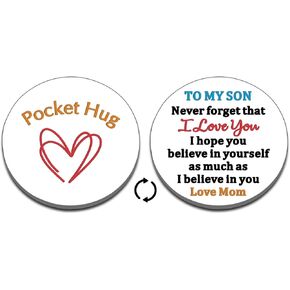 Coolest Gifts for 19 Year Old Boy, Pocket Hug Token Gifts for Sons Adult, Valentines Day Gifts, Son Gifts from Mom Dad, Son Valentines Birthday Gifts, Son Gifts from Mom, to My Son Inspirational Gifts