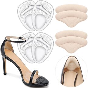 Ball of Foot Cushions and Metatarsal Pads,Heel Cushion Pads, Heel Grips Liners for Heel Pain Relief, Blisters,Friction, Non-Slip Shoe Inserts for Loose Shoes,Shoe Fillers Make Shoes Fit Tighter
