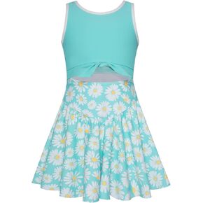 GRACE KARIN Girls One Piece Swimsuit Cutout High Waisted Tie Knot 2 Piece Bathing Suit with Bikini Kids Swimwear
