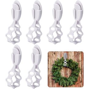 12 Pcs Christmas Garland Ties Wreath Holder- 8.5" Adhesive Silicone Christmas Garland Hangers- Stretchable Adhesive Straps Stocking Holder Cord Bundlers for Garland Mantle Stairways Decoration