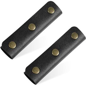 2 Pcs PU Leather Handle Wrap, Soft Leather Purse Handle Wrap Covers, Purse Strap Cover Pad, Handle Grip Protector for Bag, Travel Bag, Suitcase, Luggage