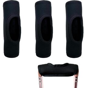 Wanty Neoprene Luggage Handle Wrap, Luggage Handle Wraps for Suitcase, Luggage Tags Identifiers with Hollow Design for Travel Accessories (3 PCS Black)
