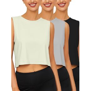 Chilylori قطع علوية بدون أكمام للنساء، قطع علوية للتمرين، قطع علوية فضفاضة للنساء، قطع علوية لليوجا، قطع علوية رياضية للنساء، قطع علوية قصيرة in Kuwait