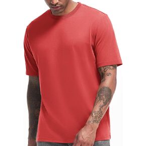 VEIISAR Men's Heavy Weight Crew Neck T-Shirt Mens Premium Cotton Tee - Pre Shrunk S-3XL
