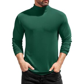 COOFANDY Mens Mock Turtleneck T-Shirts Long Sleeve Solid Color Tees Shirts Basic Casual Slim Fit Pullover T Shirts
