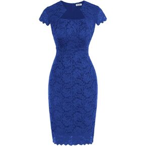 GRACE KARIN Cocktail Dress for Women Cap Sleeve Lace Dress for Wedding Guest Business Casual Dresses