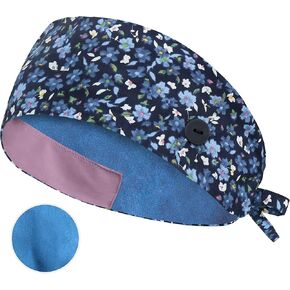 Adjustable Working Cap with Button, Satin-Lined Cotton Working Hat Sweatband, Elastic Working Hat Unisex, One Size