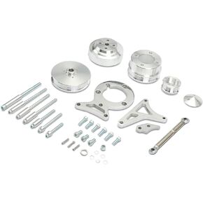 A-Premium Underdrive Pulley & Alternator Bracket & Power Steering Bracket Kit Compatible with 1979-1993 Ford Small Block 302 5.0L