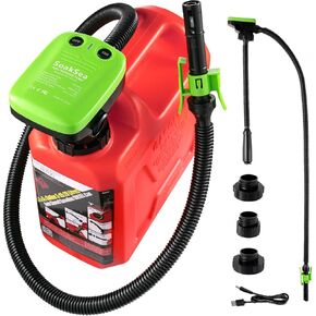 Automatic Fuel Transfer Pump with Auto-Stop Sensor(3.2 GPM), USB Rechargeable 41" Hose Automatic Transfer Pump, Lithium Battery Power Portable Liquid Transfer Pump For Gasoline Diesel-3 Tank Adapters
