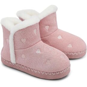 Girls Warm Winter Lightweight Boots slippers Comfy Durable Princess Ankle Boots for Big Kid
