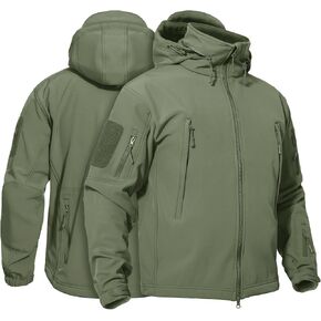 TACVASEN Men's Waterproof Tactical Jacket Fleece Lined Hooded Softshell Jacket Winter Hiking Military Windbreaker