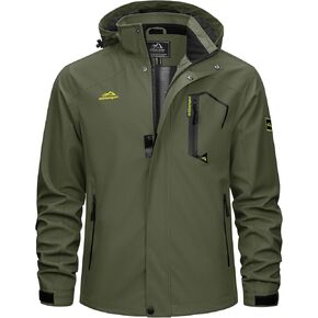 TACVASEN Men's Lightweight Windbreaker Rain Jacket with Hooded Water Resistant Outdoor Raincoat for Men Hiking Travel