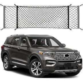 Envelope Style Cargo Trunk Net Compatible with Ford Explorer Base ST XLT New 2025 2024 2023 2022 2021 2020 2019 2018 2017 2016 2015 2014 2013 2012 2011 Car Rear Nylon Mesh Tailgate Netting