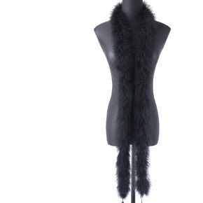 2 Yard Long Faux Turkey Feather Boa Mardi Gras Boa Party Dress Up Costume Accessories Fluffy Christmas Tree Decoration Black