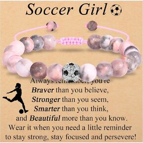 Soccer Girl Gifts Soccer Bracelets for Teen Girls for Teenage Girls, Daughter, Friend, Niece, Granddaughter, Birthday/Christmas/Thanksgiving Gifts