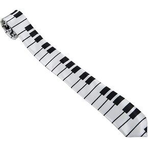 White Piano Keys Style Neck Tie