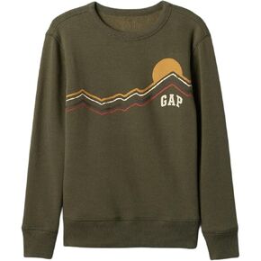 GAP Boys Relaxed Logo Crew Olive Night XS