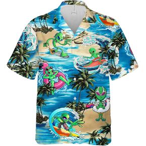 Hawaiian Shirt for Men Aloha Vintage Mens Hawaiian Shirts Short Sleeve Button Down Shirt Men