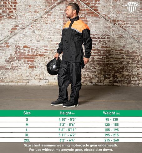 Nomad Rain Suit for Men & Women 2 Piece Waterproof Rain Jacket Pant Gear Lightweight Reflective Raincoat with Hoodie in Kuwait