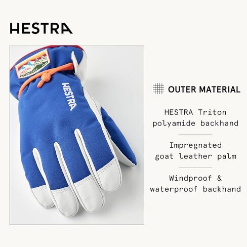 Hestra Unisex Wakayama Jr 5-Finger Glove, (Youth 3-7yrs) Insulated, Waterproof Alpine Ski & Snowboarding Gloves, Boys & Girls in Kuwait