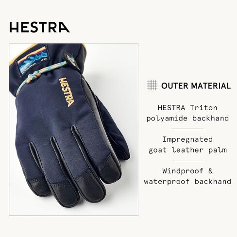Hestra Unisex Wakayama Jr 5-Finger Glove, (Youth 3-7yrs) Insulated, Waterproof Alpine Ski & Snowboarding Gloves, Boys & Girls in Kuwait